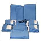 Синий одноразовый хирургический халат из нетканой ткани