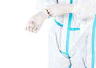 Белые Microporous медицинские Scrub одевают устранимый Coverall с костюмами вируса клобука анти-