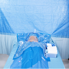 Синие укрепленные одноразовые хирургические шторы с клеящейся области разреза